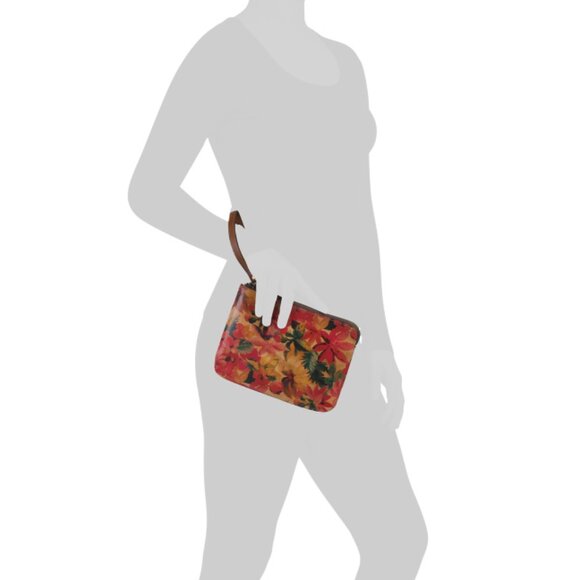 PATRICIA NASH Spring Multi Print Leather Cassini Wristlet Pouch - Picture 2 of 2